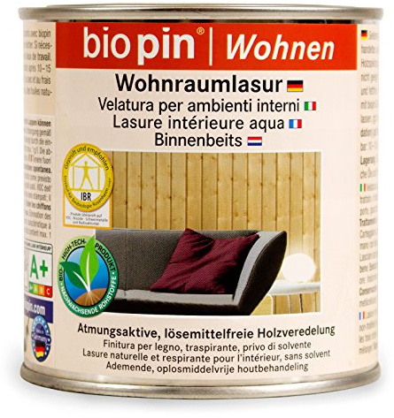 0,75L biopin Wohnraumlasur Weiß