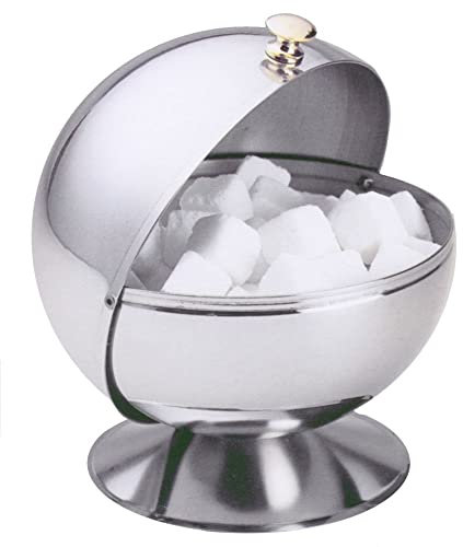 Contacto Edelstahl Zuckerdose Kugel mit Kugelgriff 13 cm