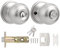 Probrico Satin Nickel Door Knobs with Key, Exterior Door Knobs, Knob Style Entry Door Lock(Not Keyed Alike), 1 Pack