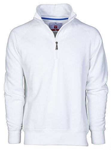 CHEMAGLIETTE! Felpa da Lavoro Maglia Felpata Cotone con Mezza Zip in Tinta Payper Miami +, Colore: Bianco, Taglia: M