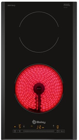 Balay - Placa vitrocerámica, 30 cm, Control Deslizante 17 niveles, Programación de tiempo de cocción, 2 zonas, Boost, 3EB730LQ