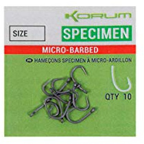 Korum Xpert Specimen Micro-Barbed | Size 12 | KHXSNB/12 | Chemically Sharpened | Straight Point | Medium/Heavy Gauge Wire | Short Shank | Non-Glare Finish