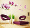 Wandsticker4U®- Wandtattoo Blumen MAGNOLIE lila I Wandbild: 150x55 cm I Wandsticker Blüten Baum-zweige Blätter Pflanzen Aufkleber I Wand Deko für Wohnzimmer modern Schlafzimmer Küche Bad Flur
