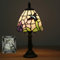 GDLight Dorf Tiffany Stil Mini Tischlampe Pastoralen Blumen Vögel Glasmalerei Nachttischlampe mit Zinklegierung Basis für Hausbar, D5,9 x H13.2