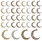 PandaHall 40 stücke 4 Farben Tibetischen Stil Legierung Höhlte Mond Charms Anhänger für Halskette Armband Schmuck DIY Handwerk Machen, Antike Bronze/Antike Goldene/Antike Silber/Rot Kupfer