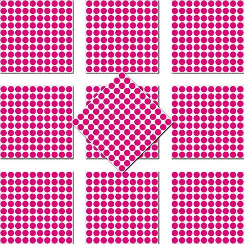 1000 Klebepunkte 10mm selbstklebend farbige Punkt Aufkleber PVC Deko Folie Etiketten Inventur (pink)