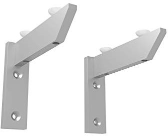 Alusfera WSP_2_ELE_120_ALU Lot de 2 Supports d'angle en métal pour étagères en Verre Argenté, Aluminium, 120 MM