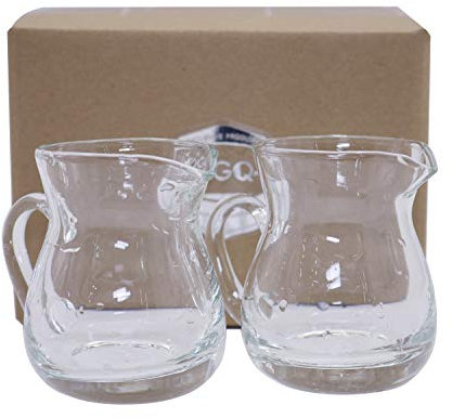 DGQ Klassischer Milchkännchen aus Glas mit Griff, 118 ml, 2 Stück