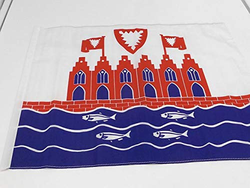 Fahne Flagge Heiligenhafen Stadtfahne Stockflagge mit Hohlsaum 30 x 45 cm Stockfahne Fahnen