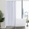 Furlinic Schmaler Duschvorhang für Eck Dusche und Kleine Badewanne, Badvorhang Textil aus Polyester Stoff schimmelresistent Wasserabweisend und Waschbar, Weiß 100x200 mit 6 Duschvorhangringen.