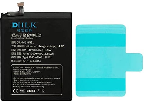 DHLK® Akku Batterie kompatibel mit Xiaomi Mi A1/5X/Note 5A/Redmi S2 Y2 [BN31-3080 mAh]