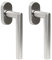 FELGNER 2er Set Fenstergriff Messina in Nickel matt | hochwertiger Aluminium-Griff Fensterknauf + versteckten Schrauben + ovale Rosette einfache Montage Drehknauf korrosionsbeständig | Nickel matt