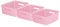 Curver My Style Rattan Effect Set of 3 Kitchen, Living room, Bathroom, Bedroom, Utility Medium Rectangular Storage Baskets 13 Litres - Pink