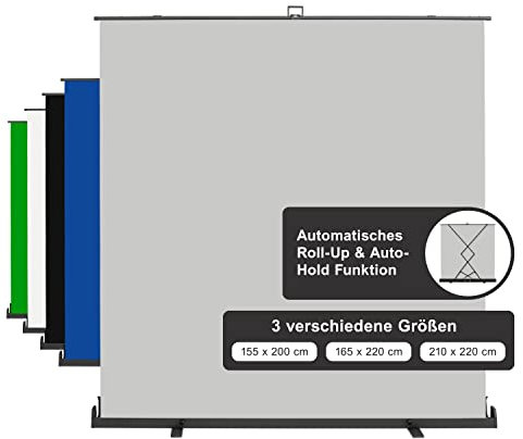 walimex pro Roll-Up Panel Hintergrund 210 x 220 cm, Grau