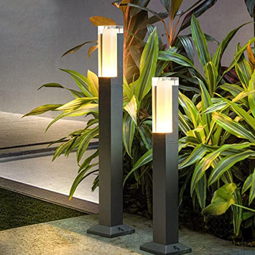 ZTWLEED 2 Stück LED Wegeleuchten Außen,6W Pollerleuchte Außen Warmweiß 3000K IP65 Schwarz LED Gartenleuchte für Garten Terrasse Garage 40CM 220V