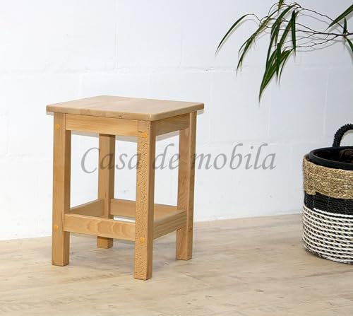 Casa Massivholz Sitz-Hocker Blumentisch Anton 34x46x34cm Kernbuche Natur lackiert