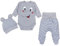 TupTam Baby Mädchen Jungen Bekleidungsset Langarmbody Hose Mütze mit Aufdruck Spruch 3 teilig, Farbe: Elefant Grau, Größe: 50