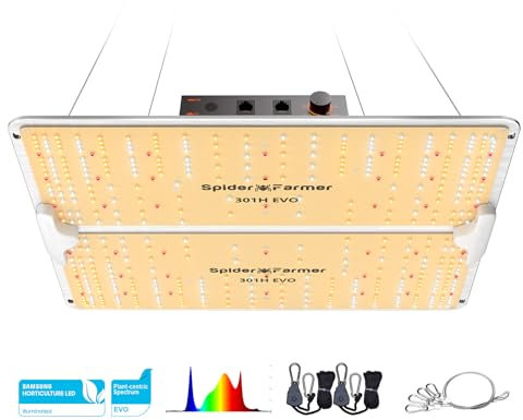 SPIDER FARMER SF2000Pro LED Grow Lights with Samsung LM301H EVO Diodes Dimmable Light Daisy Chain Full Spectrum Plant Growing Lamps Indoor for 3x3 Grow Tent 200W 3.14 umol/J Efficiency