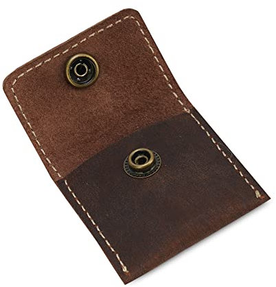 The Antiq Leder-Ringtasche, brauner Leder-Schmuckhalter, Hochzeits-Etui für Männer und Frauen, Vollnarben-Tasche für Verlobung, handgefertigt, Brautschmuck, Gitarrenplektren, Kamera, SD-Kartenhalter