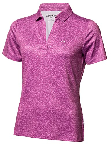Calvin Klein Womens Crackle Stretch Moisture Wicking Golf Polo Shirt