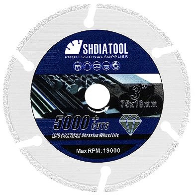 SHDIATOOL METAL SHOCK - Diamant Trennscheibe 75 x 1,4 x 10 mm - geeignet für Metall/Stahl/Inox - passend für Winkelschleifer