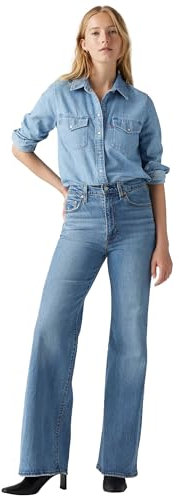 Levi's Women's Ribcage Bells MED Indigo-Worn IN, Sonoma Walks, 30W / 32L