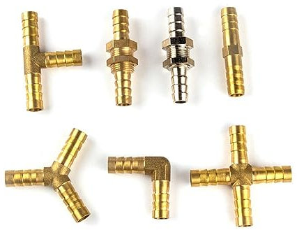 ORGEFY Raccordo per Tubo in Ottone Barb 2 3 Connettore a 4 Vie per 4mm 5mm 6mm 8mm 10mm 12mm 16mm 19mm Raccordi per Tubo Acqua Pagoda Rame Tubo-AT Tipo-Barb 8mm