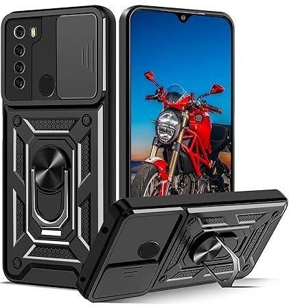 WeiCase Funda para Xiaomi Redmi Note 8 2021/2019, Tapa Deslizante para La Cámara, Armadura Carcasa con 360° Magnético Anillo Soporte Silicona Antigolpes Protectora Carcasa para Redmi Note 8