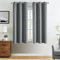 TOPICK Thermovorhang mit ösen, 2er Set 175H x 140B cm Verdunkelungsvorhänge Geometrisch Gemustert Vorhänge Blickdicht für Schlafzimmer Wohnzimmer, Blackout Gardinen Fenstervorhänge Grau