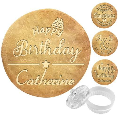 Personalisierte benutzerdefinierte Cookie Stempel mit Namen Kundenspezifische Ausstechformen Stempel Formen für Backen Geburtstagsfeier