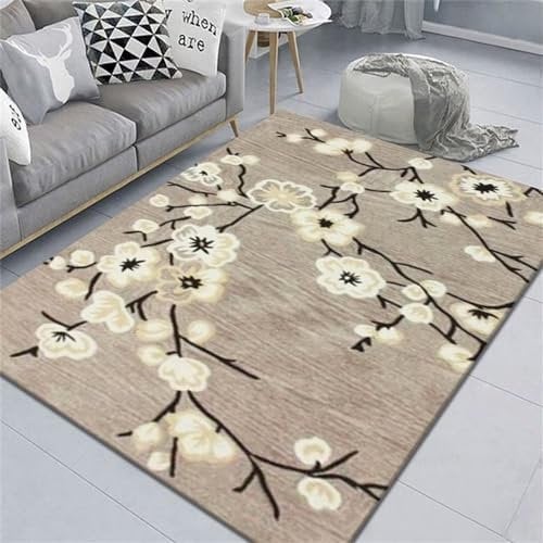 RUGMRZ Deko Esszimmer Wohnzimmer mit Blumen deko männer Wohnung grau günstig Teppich modern deko esszimmer büro teppich50x80CM