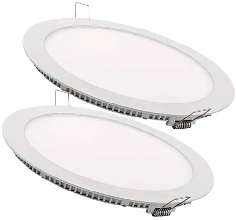 VZLED - Downlight LED 20W empotrar redondo, Plafón techo led redondo extraplano, Plafón cocina LED, Lámpara techo, Luz blanco frío 6500K (Pack 2)