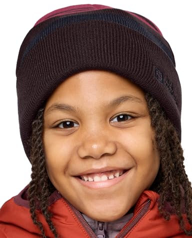 Jack Wolfskin Unisex Kinder Stripy Knit K Beanie-Mütze, Pink Lemonade, M EU