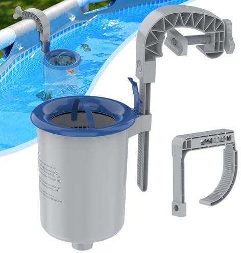 Sepetrel Skimmer per piscine fuori terra, accessori per la manutenzione della piscina per collari gonfiabili, piscine tubolari e con struttura in metallo, cestino galleggiante per skimmer - rimuove