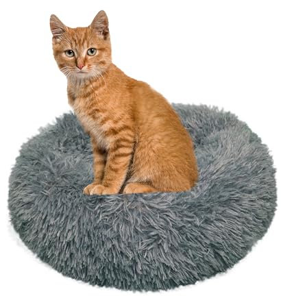 DEFACTO Hundebett, Hundekissen in Leinenoptik, Hundekorb, erhöhte Ränder, rutschfeste Unterseite Dia (Anthrazit, Gr.M - 60cm x 60cm)