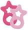Dentistar Beißring 2er-Set – Teether für Babys & Kleinkinder ab 3 Monate – Baby Beißring mit Griff aus weichem Material zur Zahnungshilfe & Massage – Made in Germany – Rosa & Pink