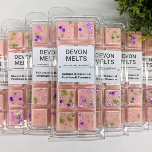 Devon Melts - Sakura Blossom & Patchouli Essence - Highly Scented 100% Soy Wax Snapbar
