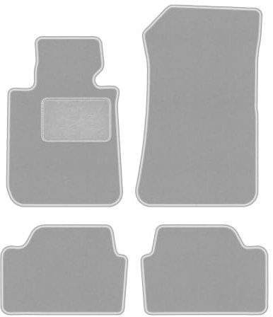 Velours-Fußmatten passend für BMW 1 E87 2004-2011, Grau, OSLO, passgenau | passend für Schrägheck; Velours-Teppich (Polypropylen), ca. 6,5 mm; rutschfest, BMW T-Befestigungen