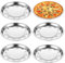 JINGHANGER 10 piezas Molde para Pizza Redondo 26cm Acero inoxidable Fácil de limpiar Pizza Pan para hornear (Plateado)