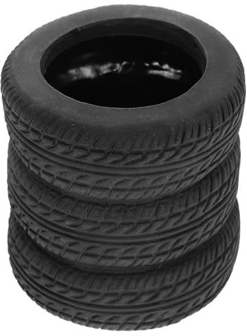 Tire Pen Holder Creative Black Plastic Tyre Pen Pot for Office Desk Non-Slip Base Fun Stationery Organizer for School and Home