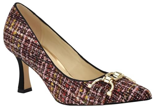 Nine West Escarpins Jella pour femme, Rose/noir Tweed Multi 650, 38.5 EU