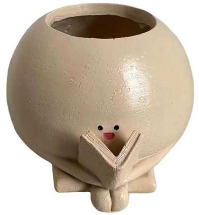 Support de d'extérieur Happy Face - Pot de fleurs avec un look unique - Pot de fleurs suspendu avec des designs artistiques - Pot en cactus avec drainage pour l'intérieur et