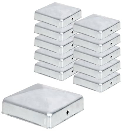 VOSS.garden 10x Pfostenkappen 70x70mm, verzinkt, Schutzkappen für Holzpfähle Holzpfosten, Kappen für Vierkantpfosten, inkl. Schrauben