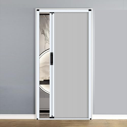 Porte Accordéon Interieur Porte Pliante Occultante Et Discrète pour L'intérieur, Portes Accordéon de Séparation de Pièce pour Porte D'entrée, Porte Temporaire Pliante à Isolation Thermique, avec Serru