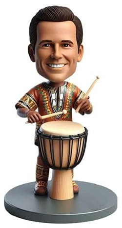 mydedor Individuelle Wackelkopf-Figur, individuelle Puppe, Musikinstrument, Spielpartner, benutzerdefinierter Wackelkopf, handgefertigter Wackelkopf, personalisierte Basis auf Ihrem Foto