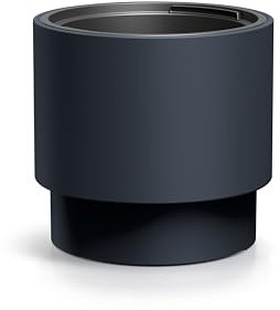 DIKEL Vaso da fiori Ø 29 cm, altezza 28 cm, in elegante plastica resistente alle intemperie, ideale per interni, balcone o giardino, grande diametro | antracite