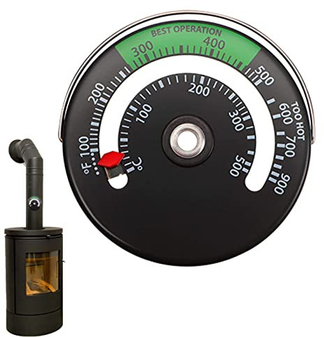 Holzofenthermometer | Ofenrohr-Thermometer misst Temperaturen an der Oberseite | Kaminzubehör zur Vermeidung von Schäden an Ofenventilatoren durch Überhitzung