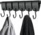 Alethron Haken für Kleiderstange 6 Stück S Haken mit Lederschlaufe Schwarz Garderobenhaken Metall Haken Lederschlaufe für Kleiderhaken Stange Garderobenstange