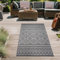 Teppich-Traum Teppich Wohnzimmer Gästezimmer Terrasse Garten Wintergarten In- & Outdoorteppich in modernem Boho-Design und Geometrischen Mustern in Anthrazit Creme 80 x 150 cm
