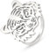 EUEAVAN Tiger Head Ring Lion Statement Ringe Gothic Tribal Tiger Amulett Natur Wald Jäger Gothic Wikinger Schmuck Tierliebhaber Geschenk Frauen Männer (silber, 11)